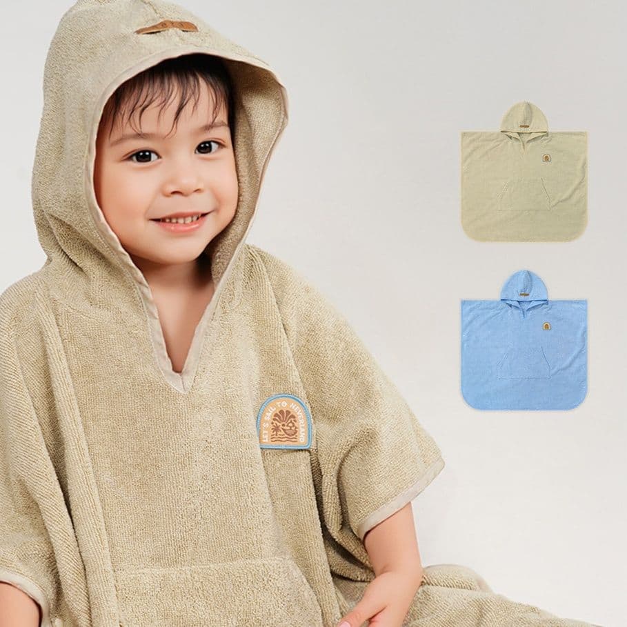 フード付き ベビーバスタオル ケープ型 子供用 バスローブ 吸水速乾 バスタオル