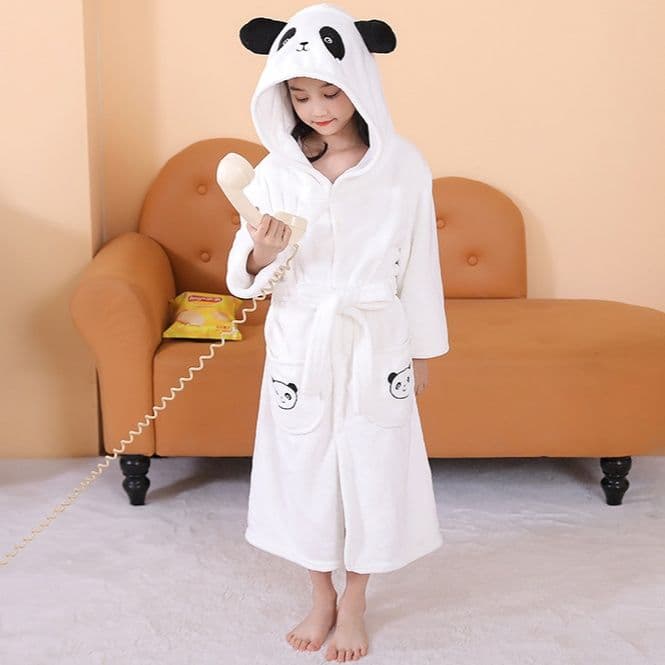 キッズ バスローブ 女の子 男の子 フード付き パジャマ 冬用 長袖 吸水 もこもこ ルームウェア パンダ クマ うさぎ 睡眠ガウン