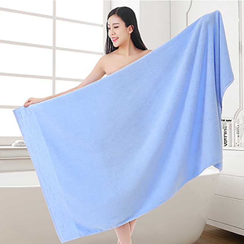 【特大サイズ 90×180cm】 綿100％ 大判バスタオル 吸水速乾 厚手タオル ブランケット兼用 ピーコックブルー／グレーブルー／アズールグレー／ファーブラウン／ルージュ