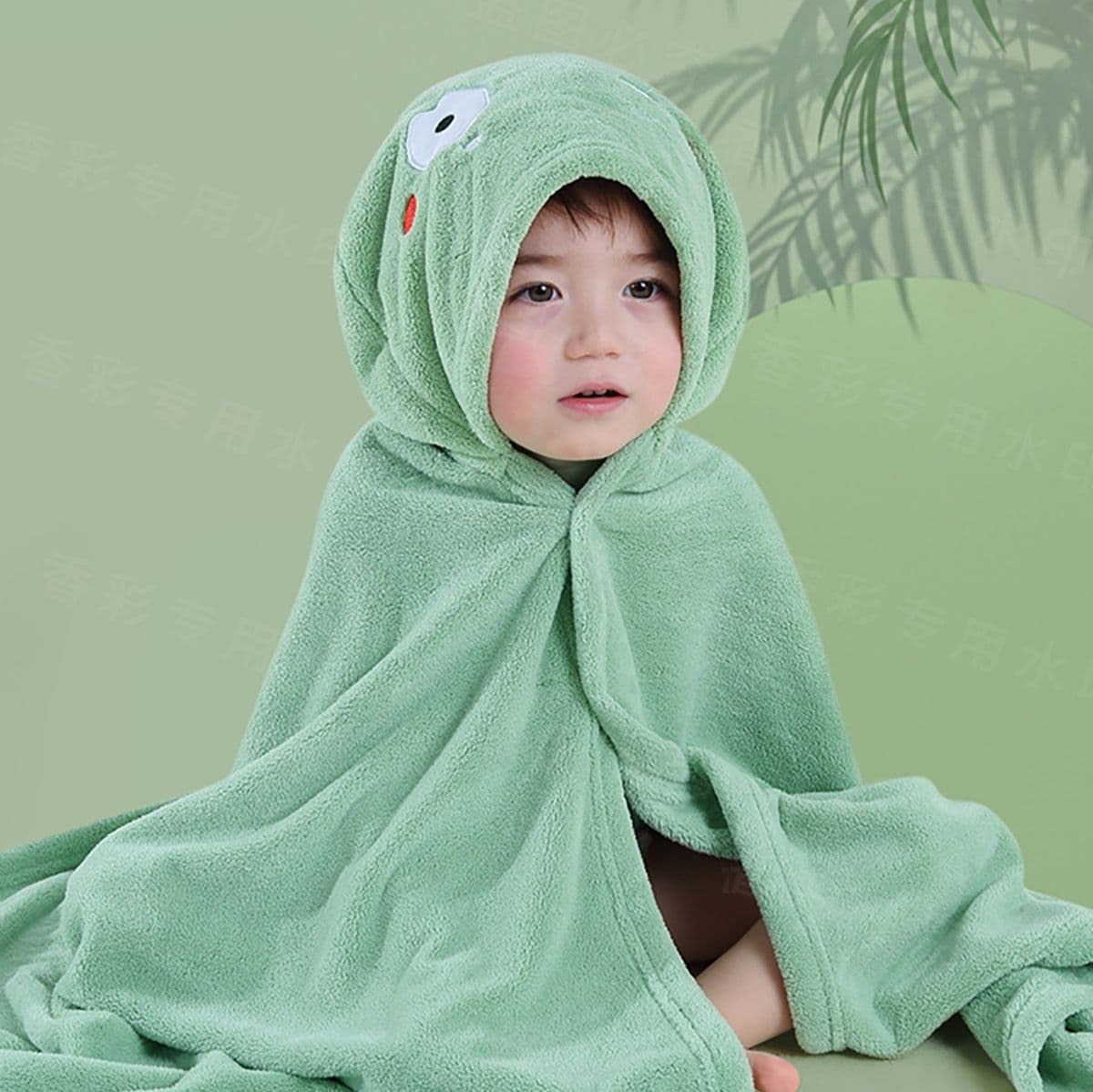 【フード付きベビーバスタオル】 新生児〜幼児用 80×80cm コーラルフリース 吸水速乾 ブランケット兼用 (ホワイトベア/ピンクキャット/グレーエレファント/ブルーパンダ)
