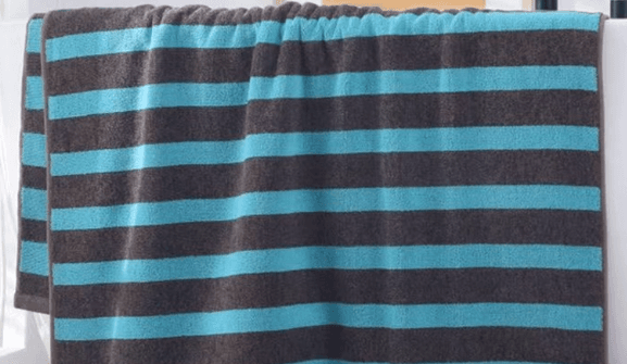 厚手 コットン100% 大判バスタオル ボーダー柄 140×75cm 吸水速乾 男女兼用 お風呂 プール ジム用