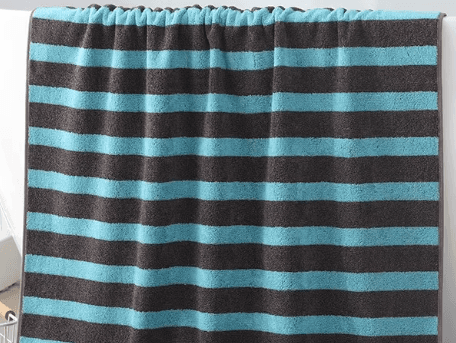 厚手 コットン100% 大判バスタオル ボーダー柄 140×75cm 吸水速乾 男女兼用 お風呂 プール ジム用