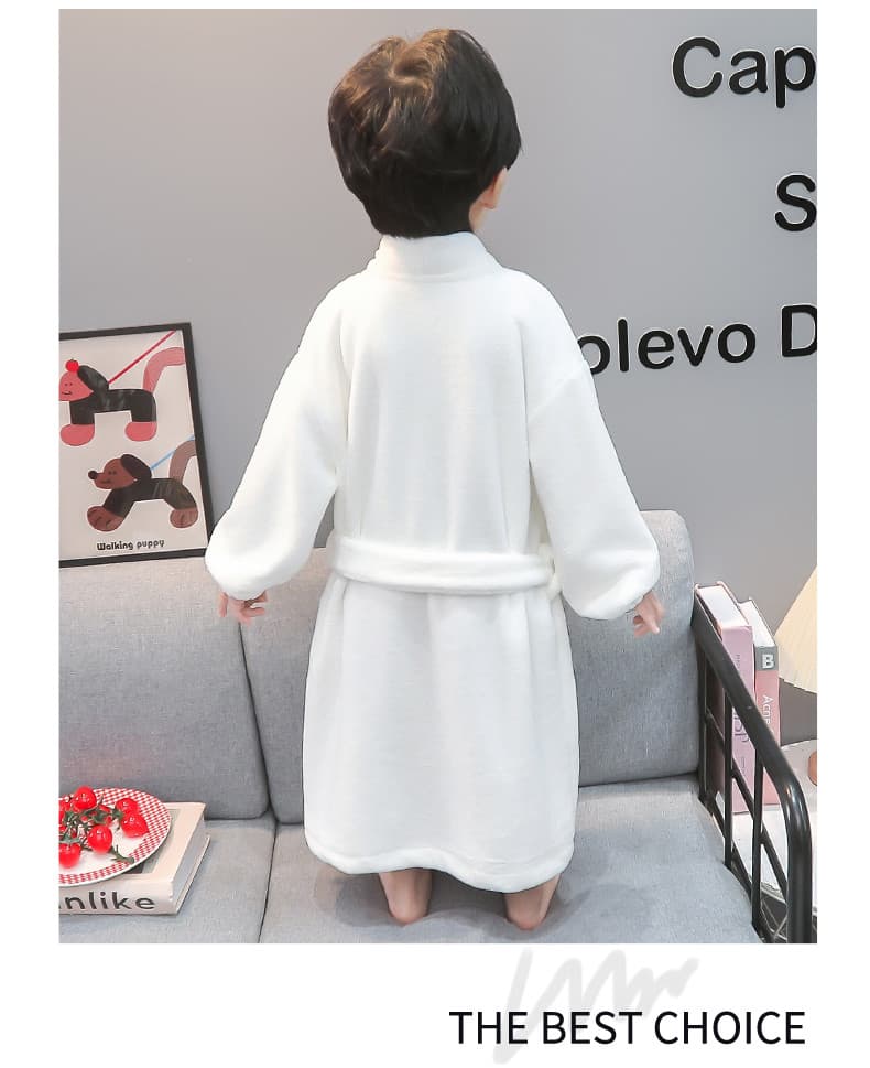 バスローブ キッズ用 冬用 厚手 法蘭絨 男の子 女の子 子ども ガウン風 部屋着 90〜140cm