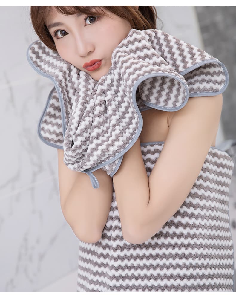 バスタオル 波紋編み織り大判三点組み合わせタオル