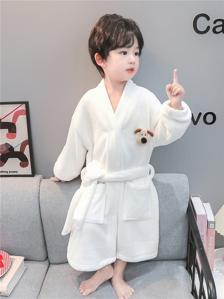 バスローブ キッズ用 冬用 厚手 法蘭絨 男の子 女の子 子ども ガウン風 部屋着 90〜140cm