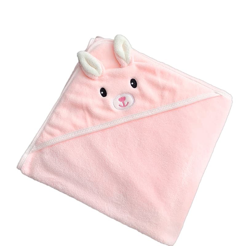 バスタオル 動物顔刺繍のかわいいフード付きバスタオル