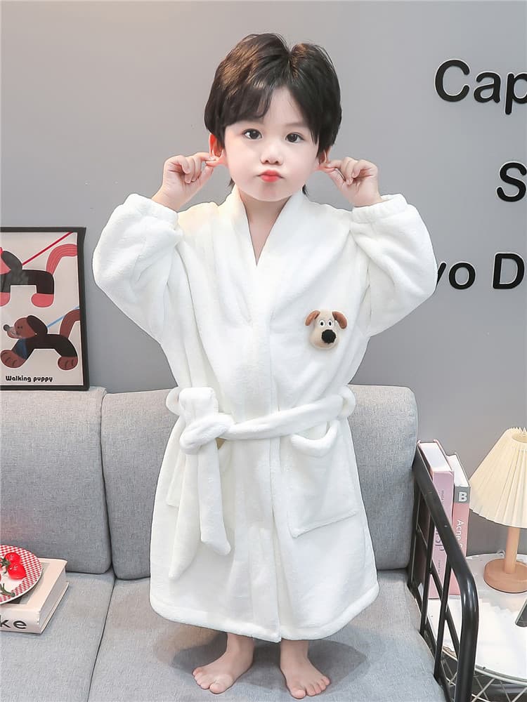 バスローブ キッズ用 冬用 厚手 法蘭絨 男の子 女の子 子ども ガウン風 部屋着 90〜140cm