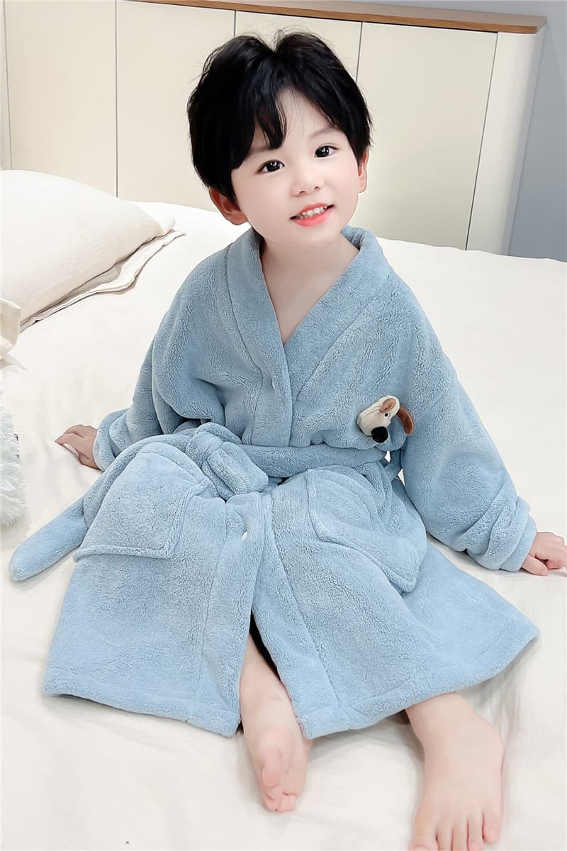 バスローブ キッズ用 冬用 厚手 法蘭絨 男の子 女の子 子ども ガウン風 部屋着 90〜140cm